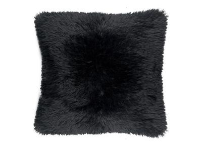 Coussin imitation fourrure noir 45 x 45 cm ALPIN
