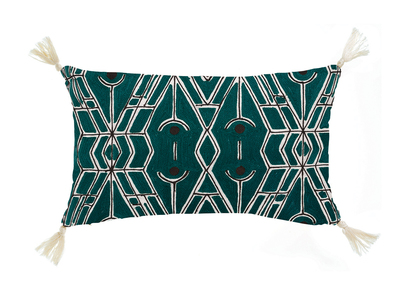 Coussin motif ethnique bleu 30 x 50 cm AUSA