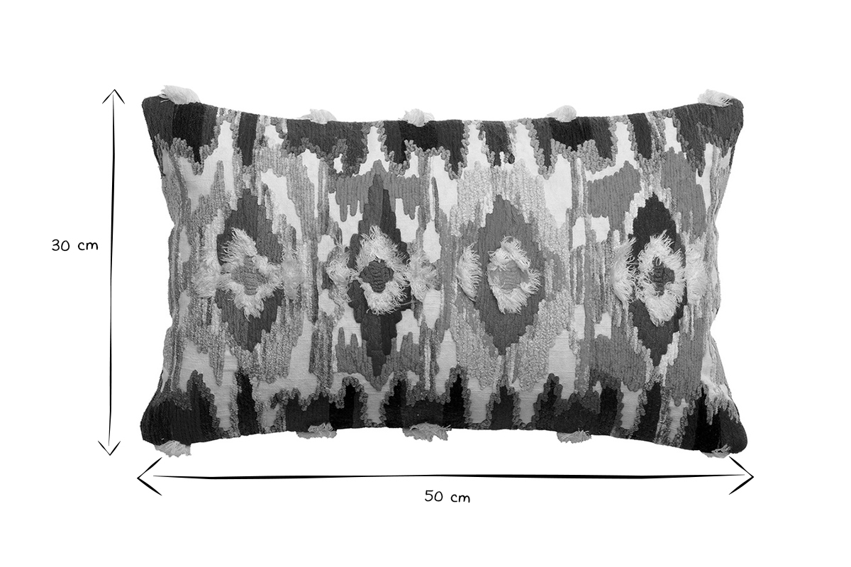 Coussin rectangulaire � motifs multicolore 30 x 50 cm GANA