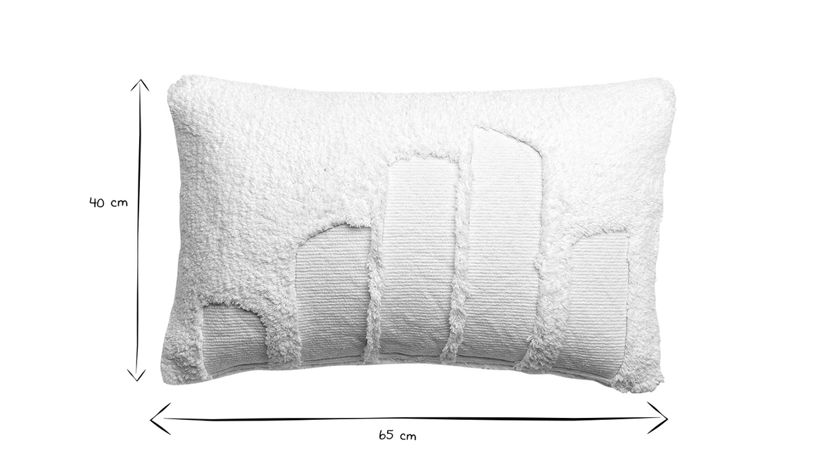 Coussin rectangulaire blanc textur 40 x 65 cm SNOW