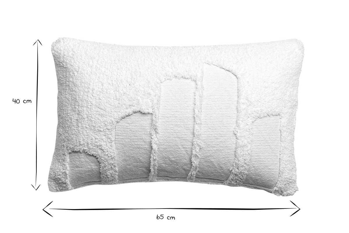 Coussin rectangulaire blanc textur� 40 x 65 cm SNOW