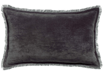Coussin velours couleur gris ardoise 30 x 50 cm PESCA