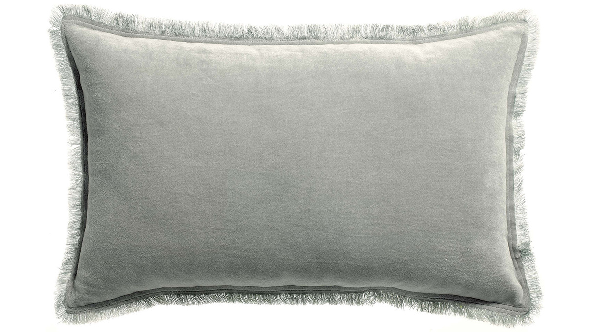 Coussin velours couleur gris perle 30 x 50 cm PESCA