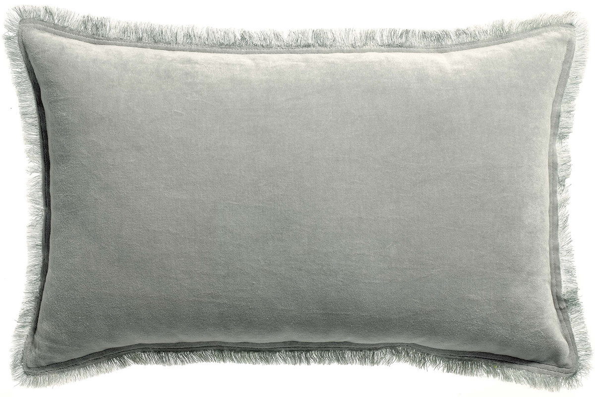 Coussin velours couleur gris perle 30 x 50 cm PESCA