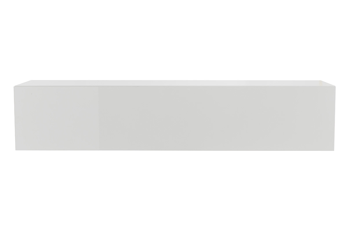 lment mural TV horizontal blanc laqu brillant L137.5 cm ETERNEL