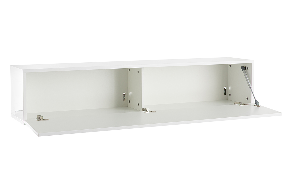 lment mural TV horizontal blanc laqu brillant L137.5 cm ETERNEL