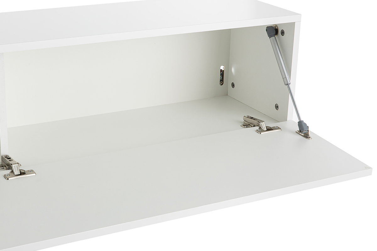 lment mural TV horizontal blanc laqu brillant L137.5 cm ETERNEL