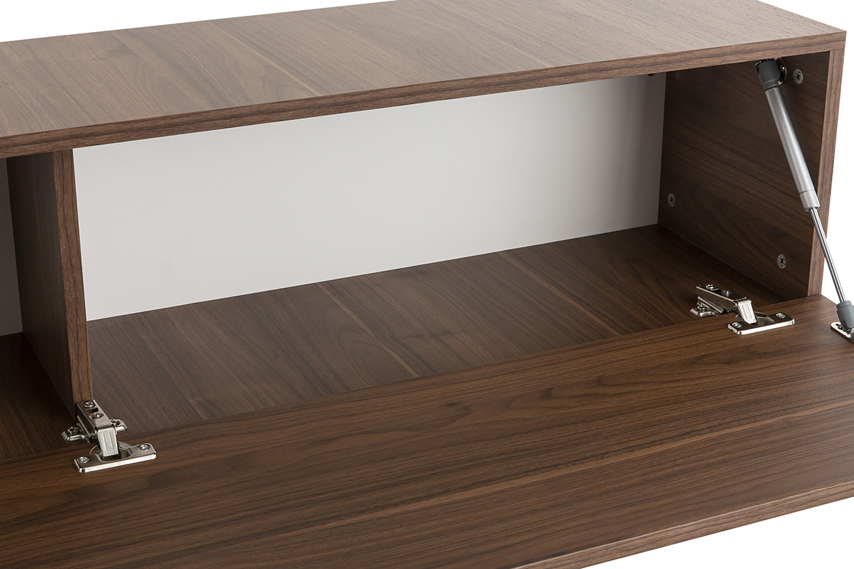 lment mural TV horizontal finition bois fonc noyer L137.5 cm ETERNEL