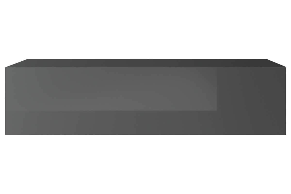 �l�ment mural TV horizontal gris laqu� brillant L138 cm ETERNEL