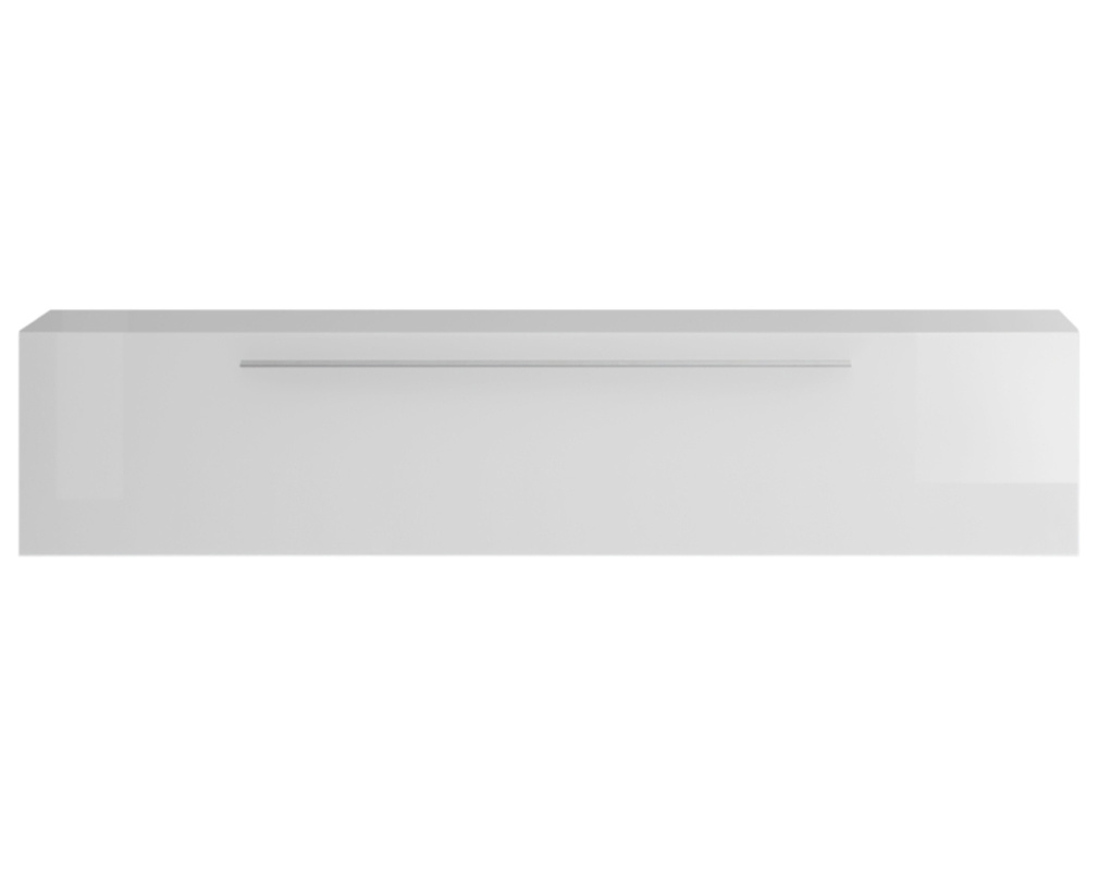 Element Mural Tv Horizontal Laque Blanc Brillant Avec Baguette Eternel Miliboo