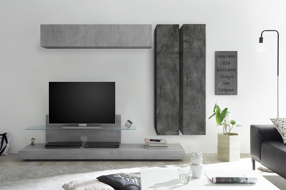 �l�ment mural TV vertical finition m�tal ETERNEL