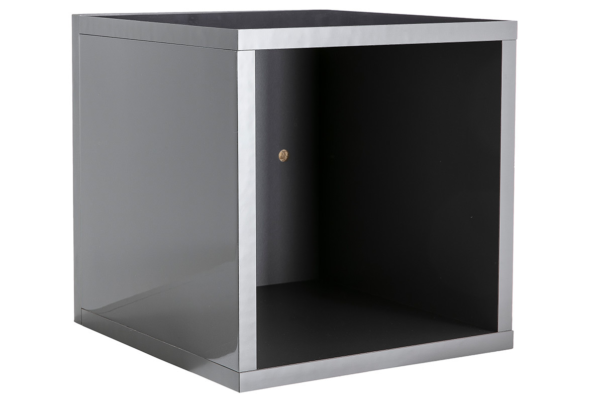 El�ments muraux carr�s laqu�s brillant gris (lot de 2) ETERNEL