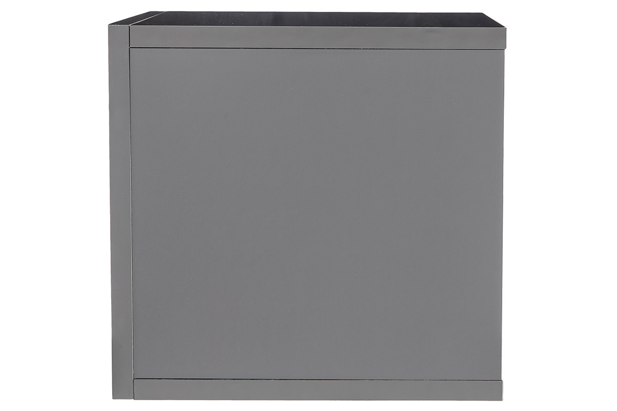 El�ments muraux carr�s laqu�s brillant gris (lot de 2) ETERNEL