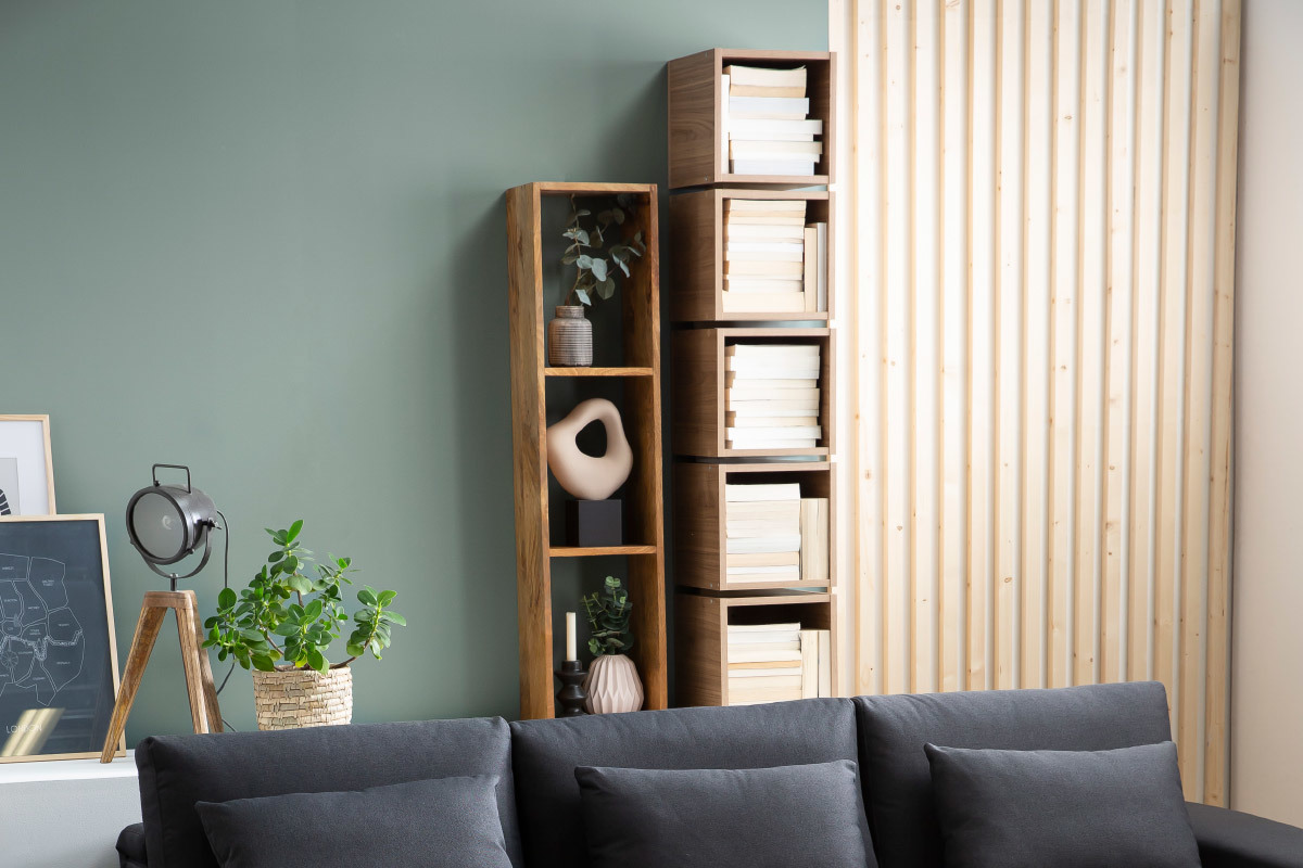 El�ments muraux carr�s laqu�s brillant gris (lot de 2) ETERNEL