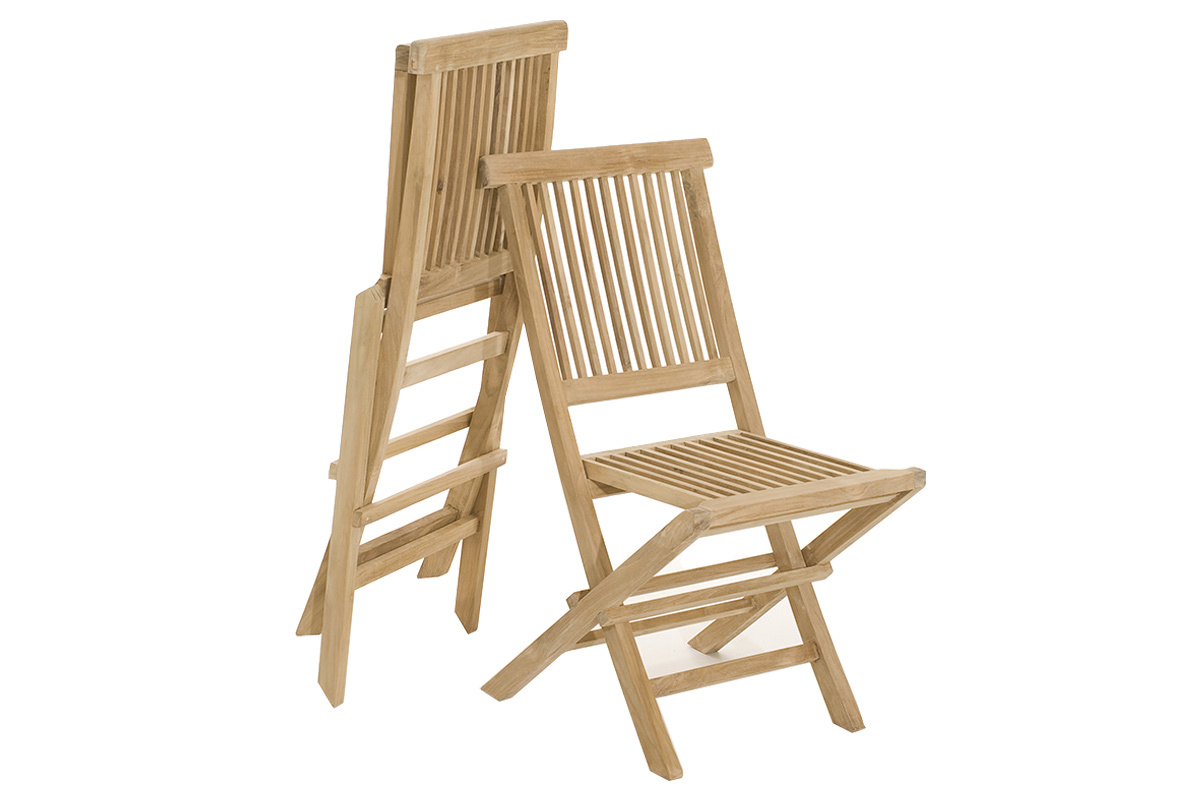 Ensemble table de jardin et  6 chaises en teck SANTALUZ