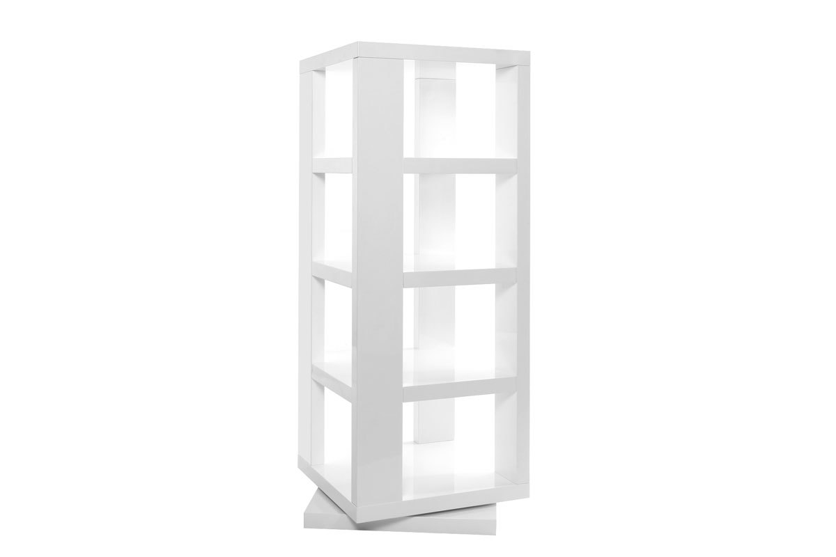 Etagre bibliothque rotative design laque blanc MAX