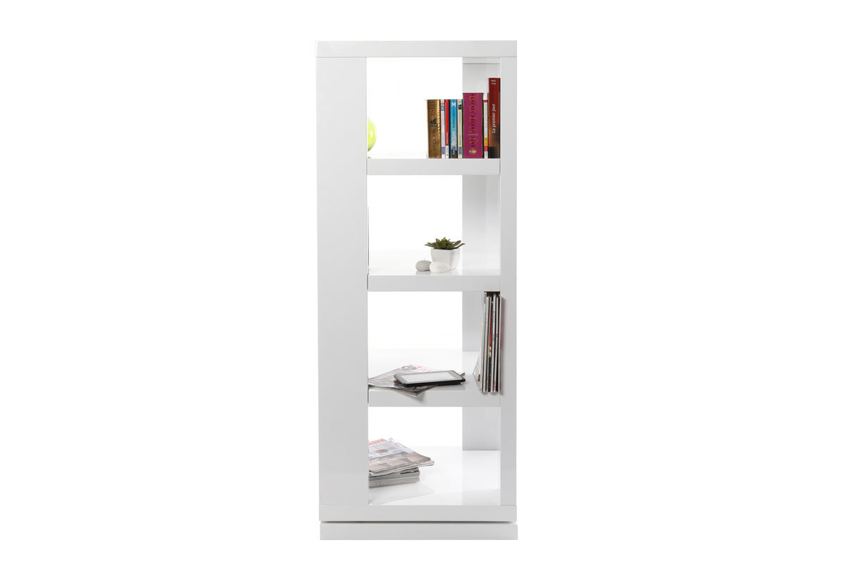 Etagre bibliothque rotative design laque blanc MAX