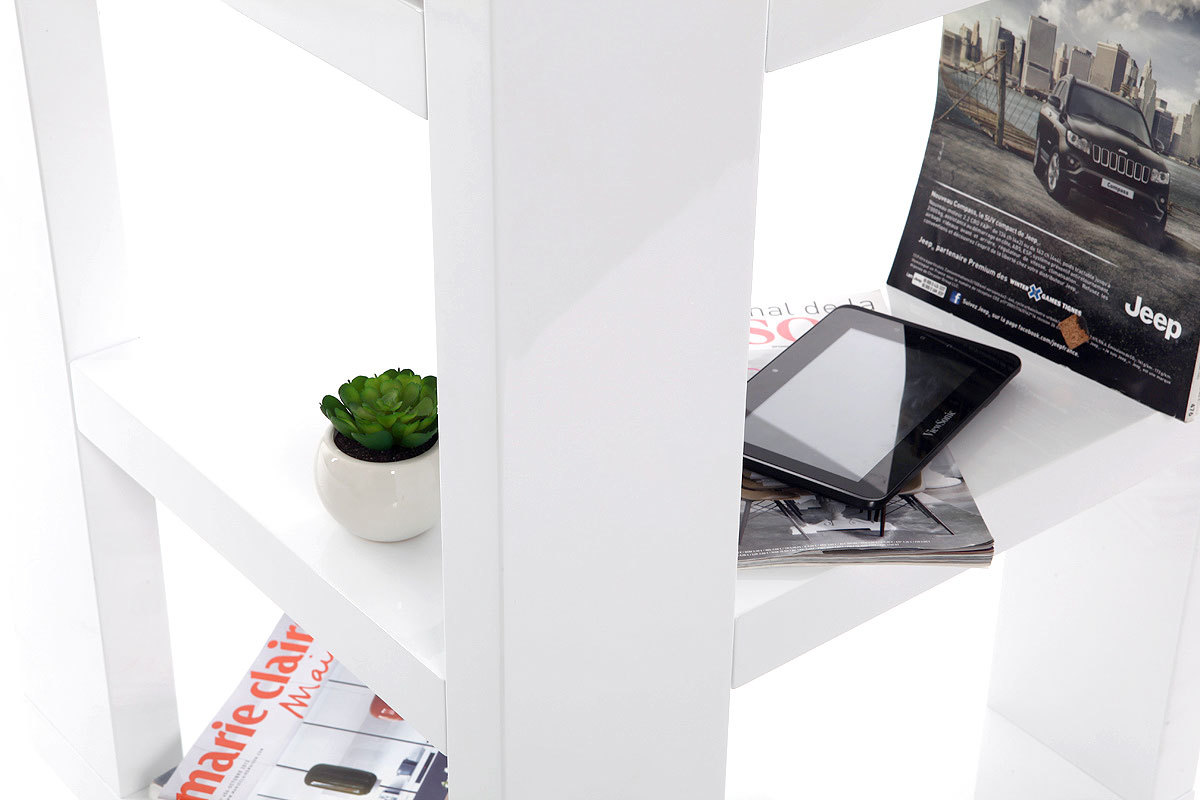 Etagre bibliothque rotative design laque blanc MAX