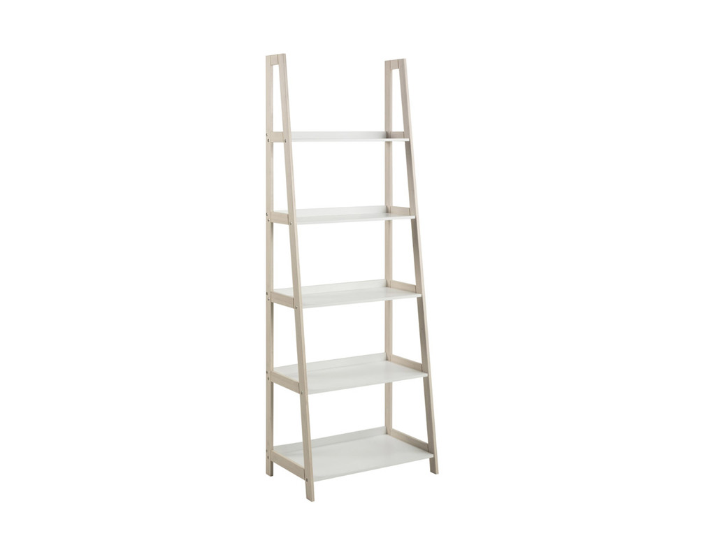 Etagere Echelle Scandinave Bois Clair Et Blanc Wilo Miliboo