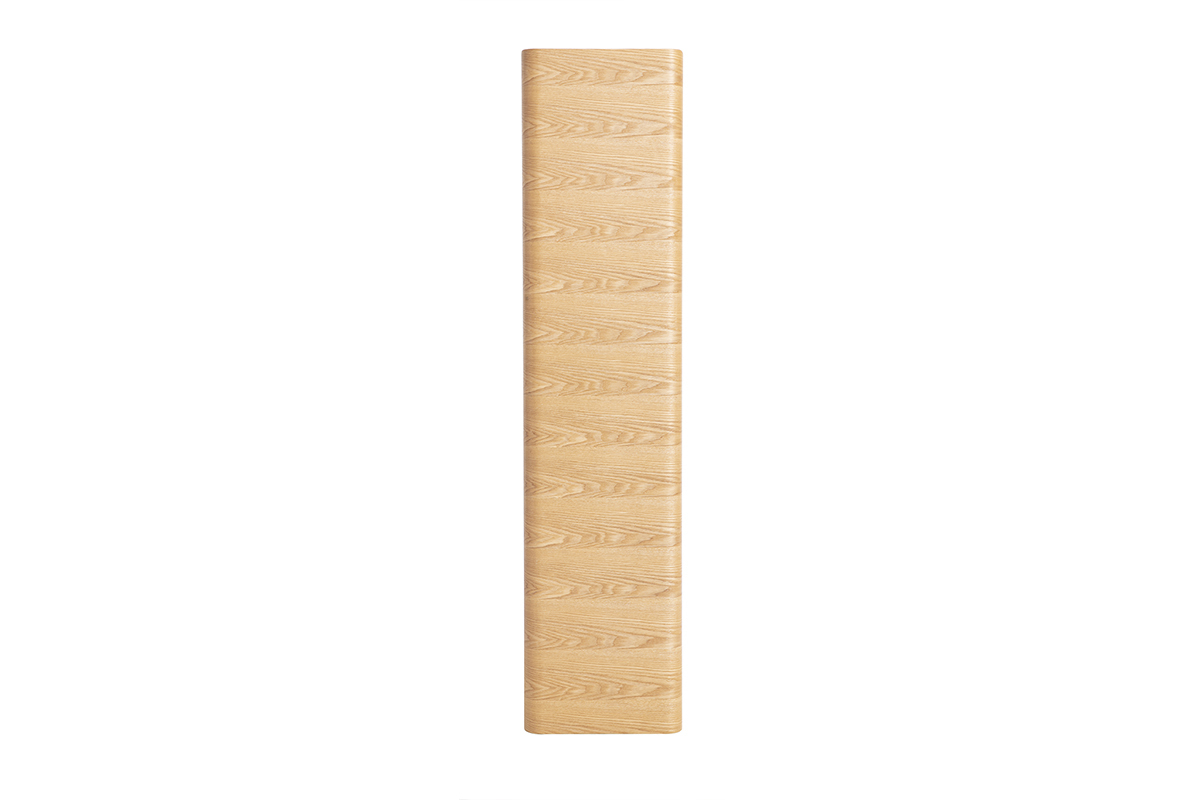 �tag�re en bois clair fr�ne vue de profil, format vertical avec quatre niveaux de rangement.