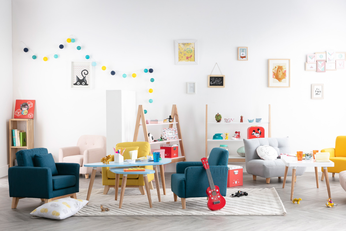 �tag�re enfant design en pin rose JAYA