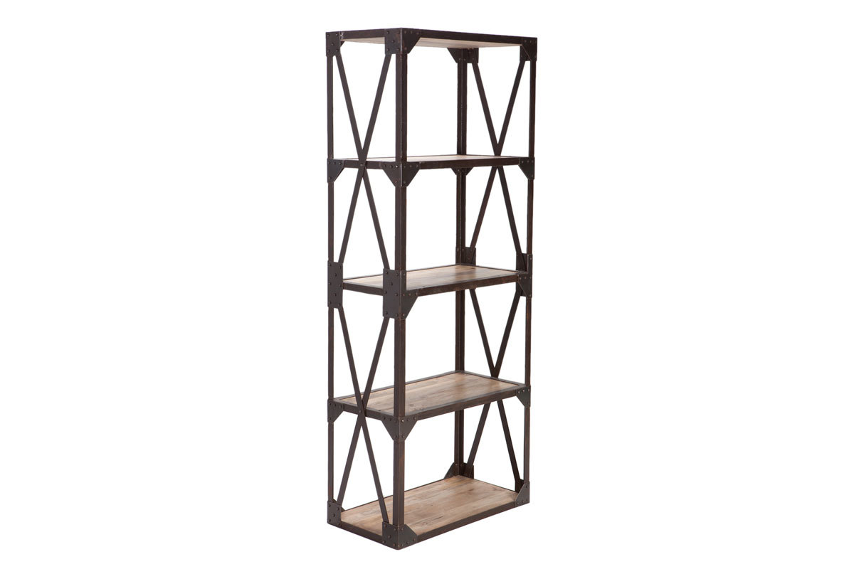 �tag�re industrielle manguier massif et m�tal ATELIER