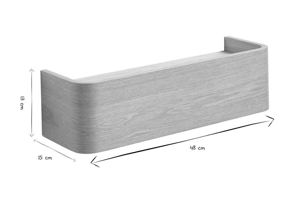 Etagre murale bois clair frne L48 cm HOPE