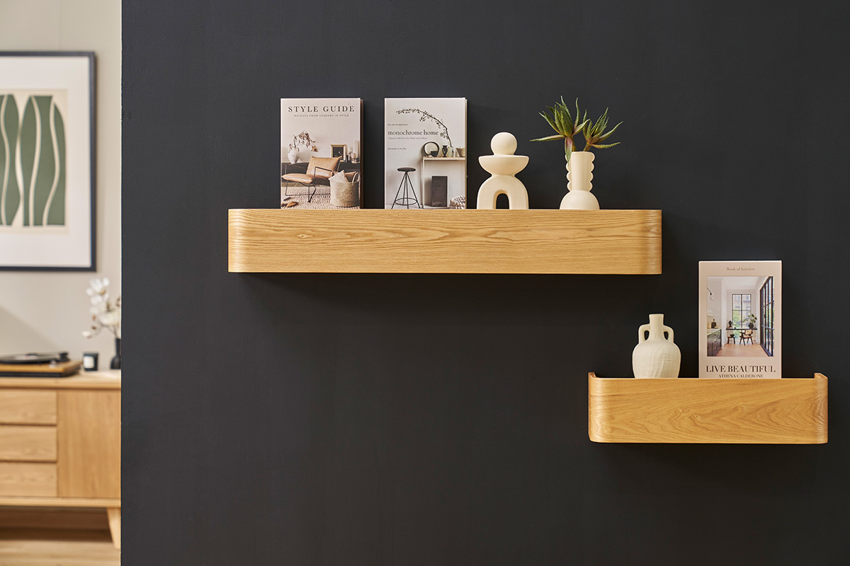 Etagre murale bois clair frne L90 cm HOPE