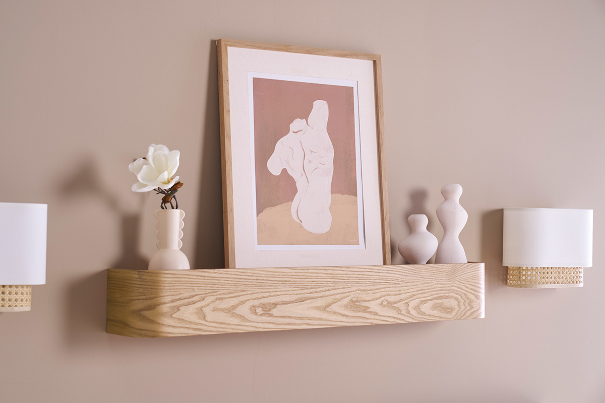 Etagre murale bois clair frne L90 cm HOPE