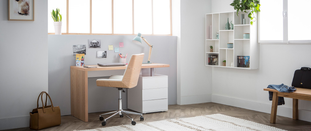 �tag�re murale design compartiment�e en bois blanc CASYM