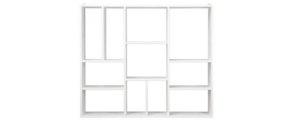 �tag�re murale design compartiment�e en bois blanc CASYM
