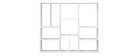 &Eacute;tag&egrave;re murale design compartiment&eacute;e en bois blanc CASYM