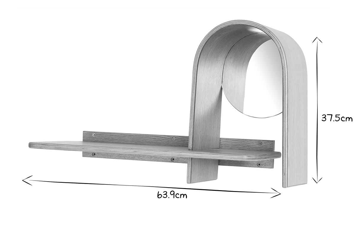 �tag�re murale design fr�ne avec miroir SILMA