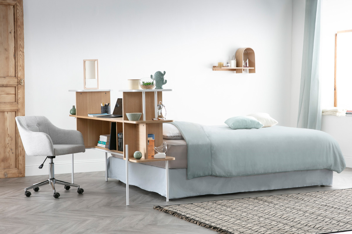 �tag�re murale design fr�ne avec miroir SILMA