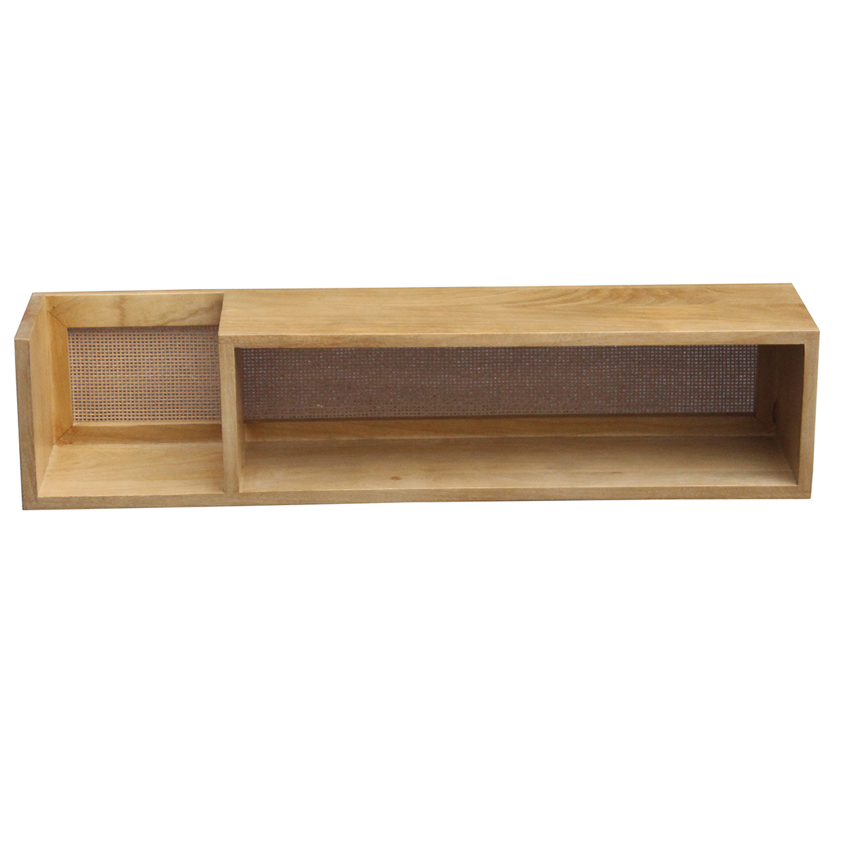 Etagère murale en bois manguier massif et cannage rotin L90 cm ACANGE Etagère murale en bois manguier massif et cannage rotin L90 cm ACANGE