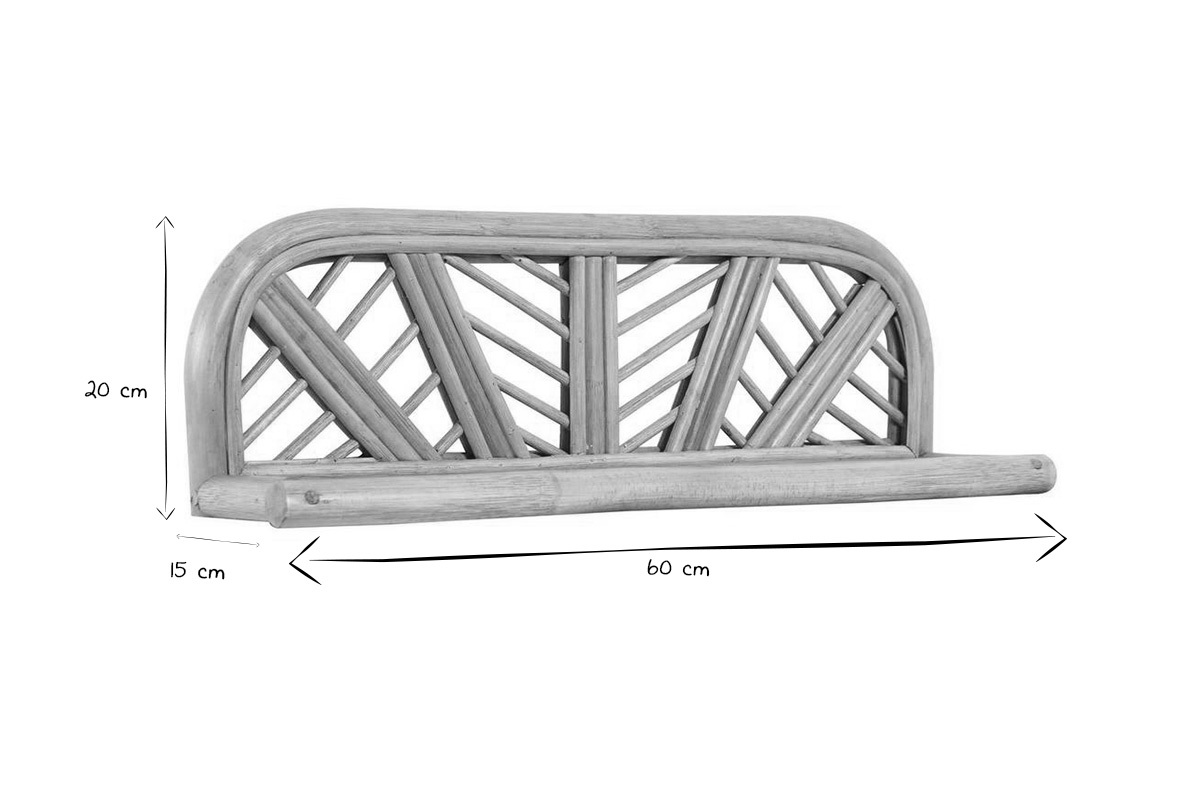 Etag�re murale en rotin naturel L60 cm GALON
