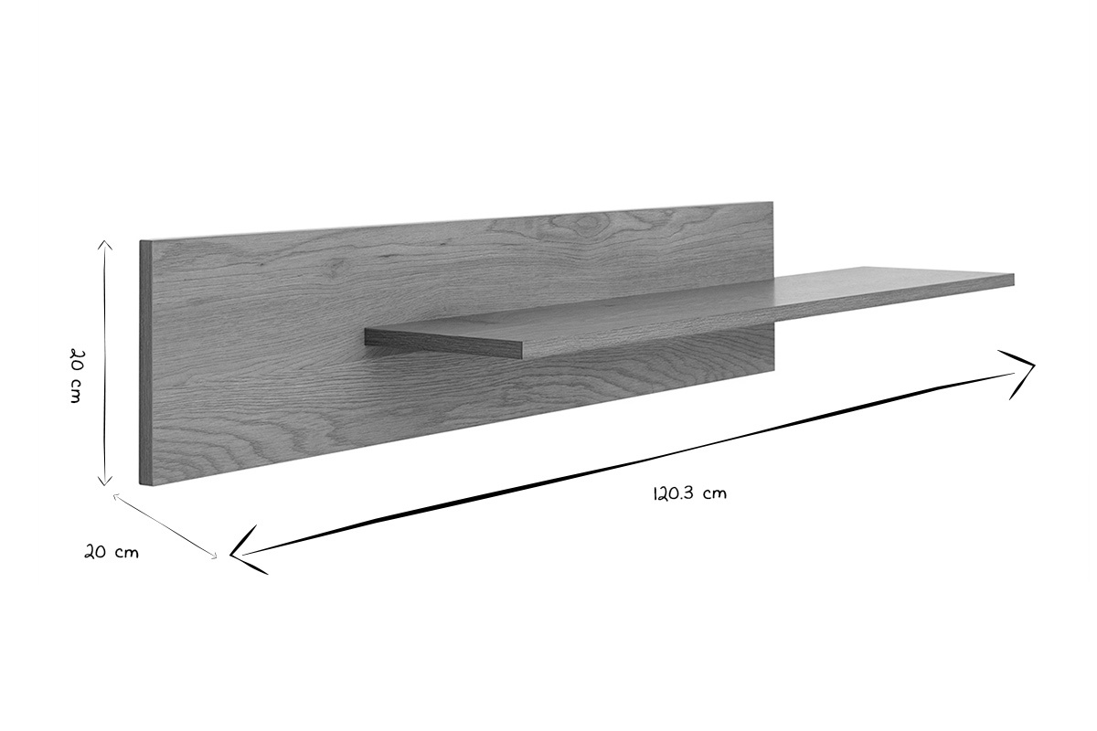 Etagre murale finition bois clair chne L120 cm CIME