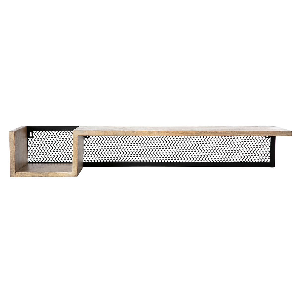 Étagère murale industrielle en bois manguier massif et métal noir L90 cm RACK Étagère murale industrielle en bois manguier massif et métal noir L90 cm RACK