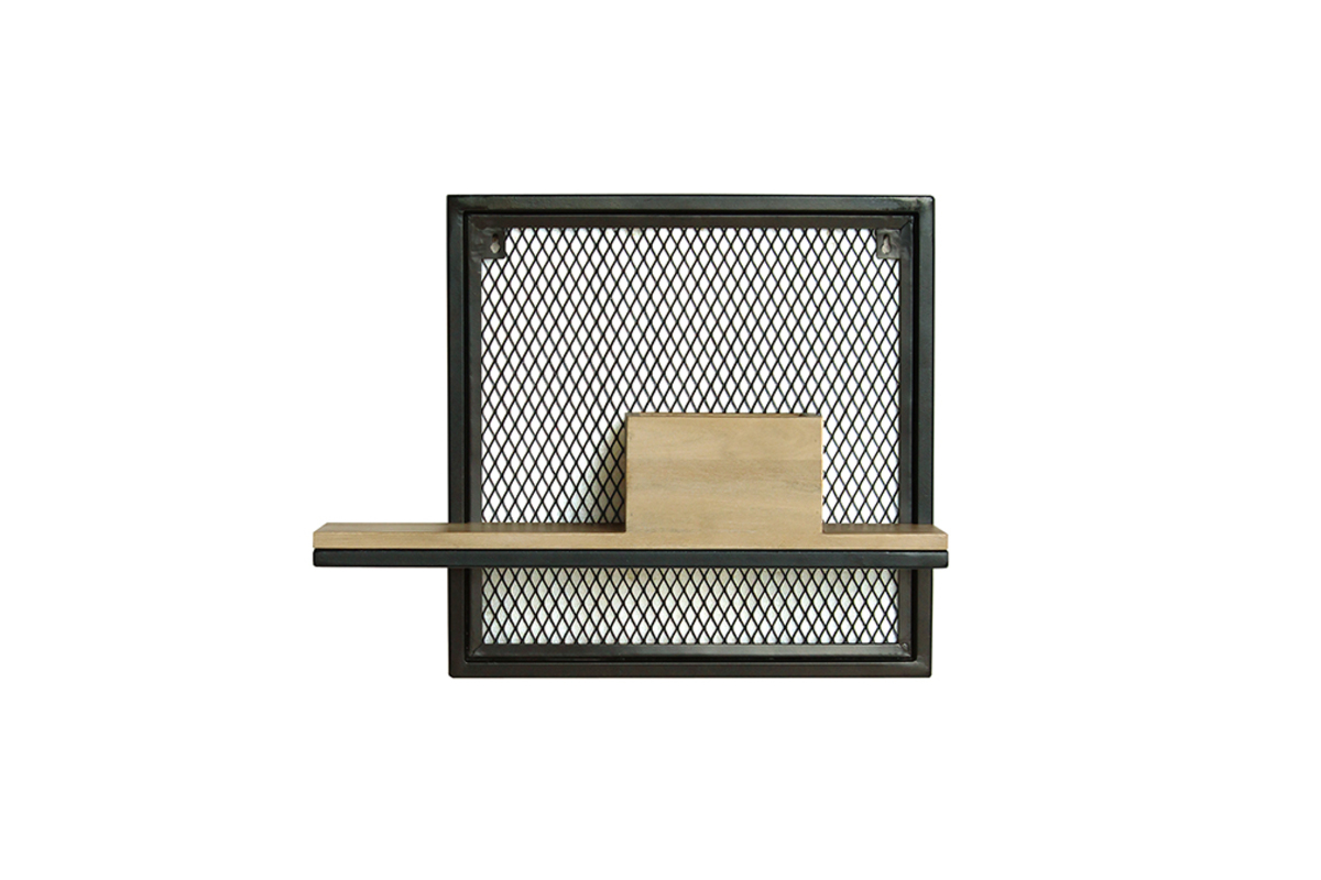 �tag�re murale industrielle m�tal et manguier massif L50 cm RACK