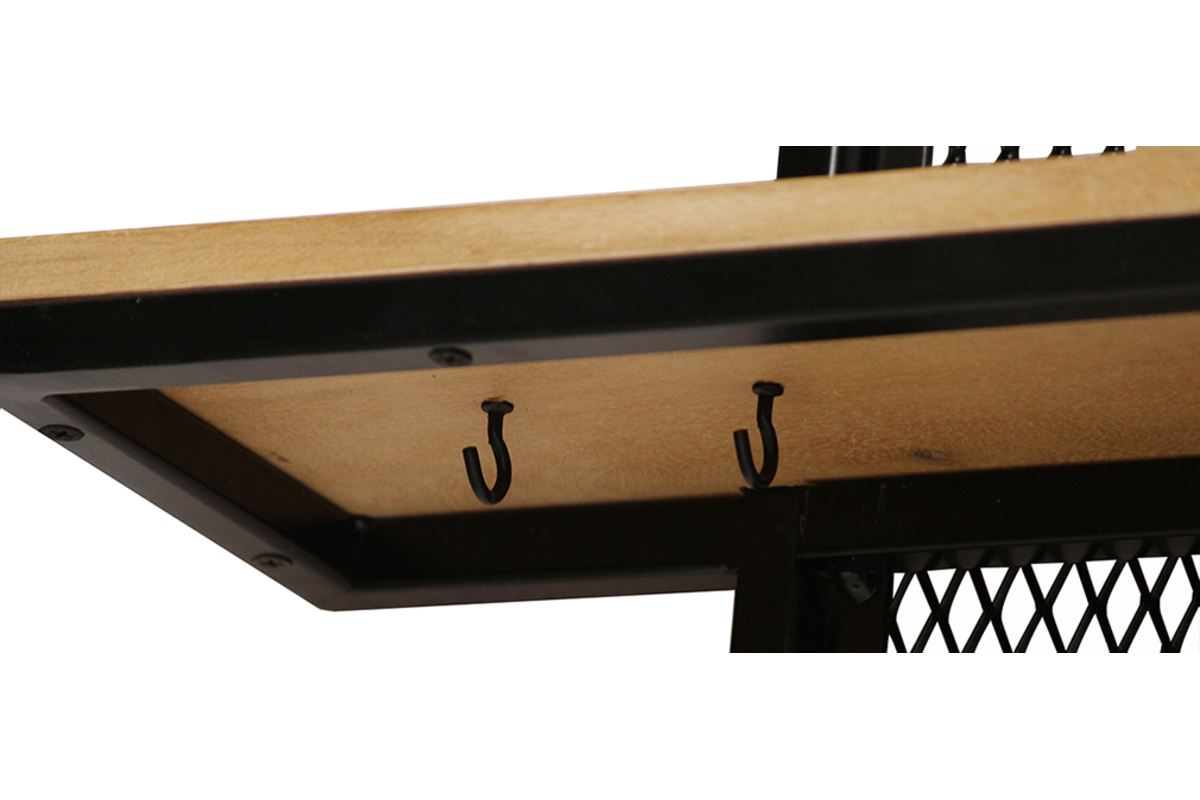 �tag�re murale industrielle m�tal et manguier massif L50 cm RACK