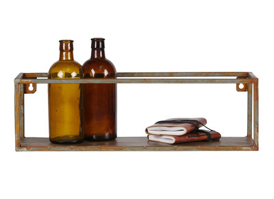 Etag&egrave;re murale m&eacute;tal rouill&eacute; 50cm MOHO