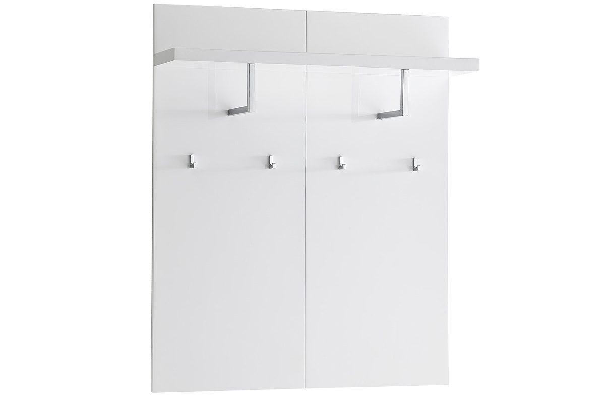 �tag�re murale porte-manteau blanc laqu� L102 cm WELCOME