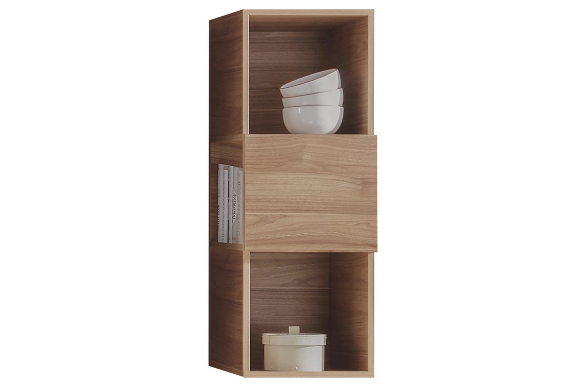 Etag�re murale verticale finition bois clair 3 rangements L33 cm ETERNEL