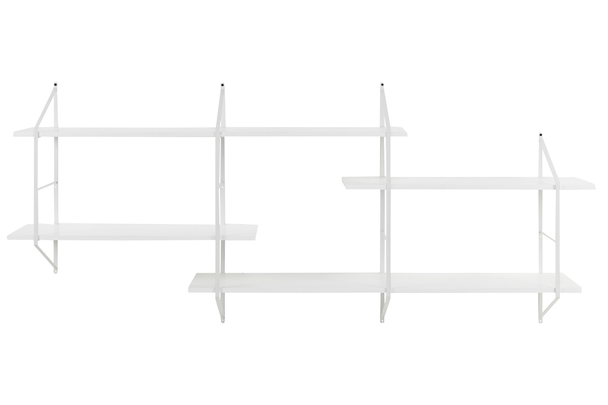 �tag�re murale XL bois blanc et m�tal BRIDGE