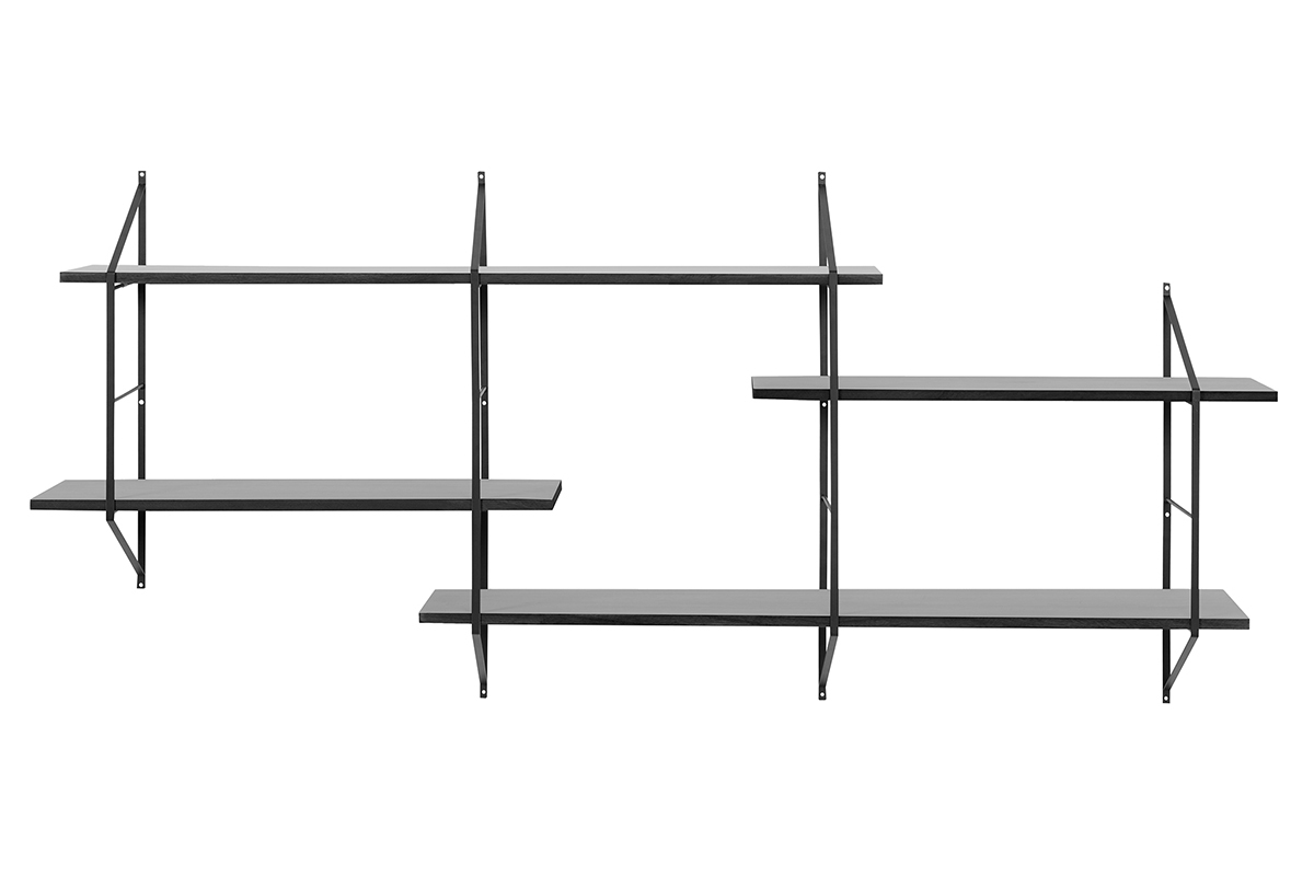 Etag�re murale XL bois noir BRIDGE
