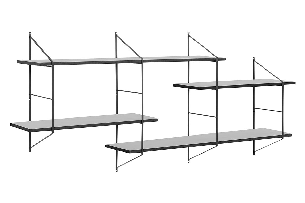 Etag�re murale XL bois noir BRIDGE
