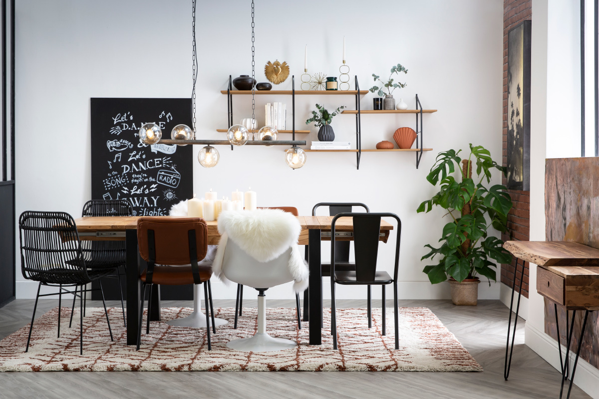 Etag�re murale XL bois noir BRIDGE