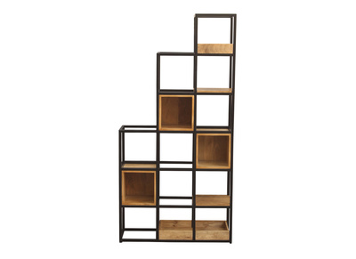 Etag&egrave;re s&eacute;parateur d'espace en manguier et m&eacute;tal noir H180 cm FINLEY