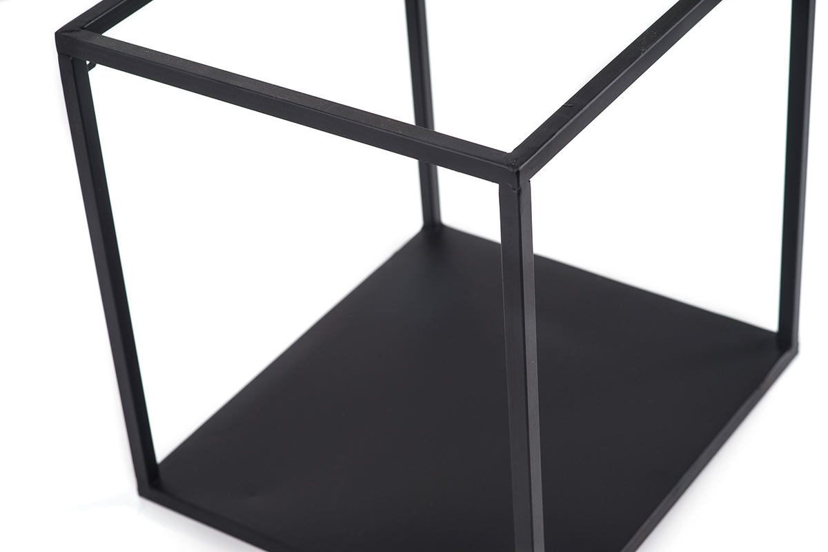 tagres murales carres industrielle mtal noir (lot de 3) KARL