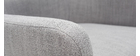 Fauteuil classique tissu gris clair pieds bois clair LAZARRE
